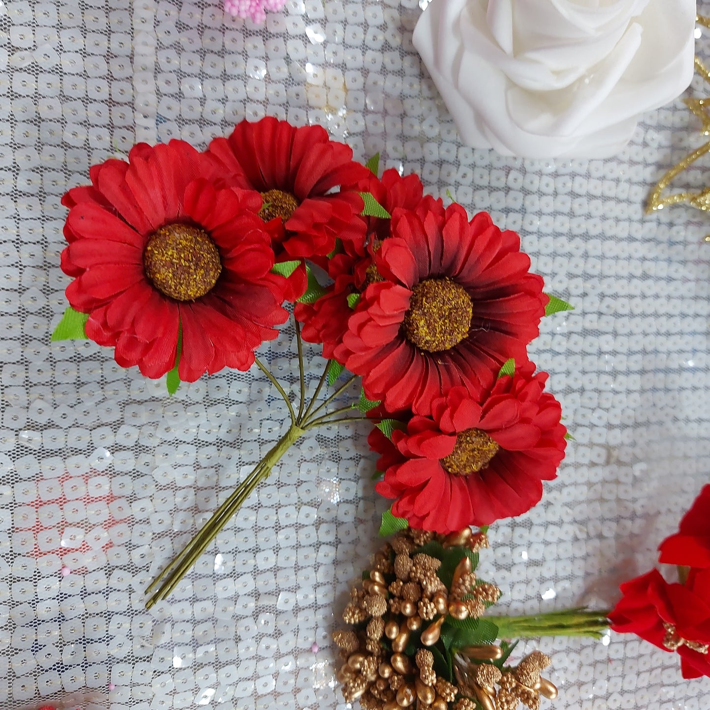 Red Flowers 6 pcs