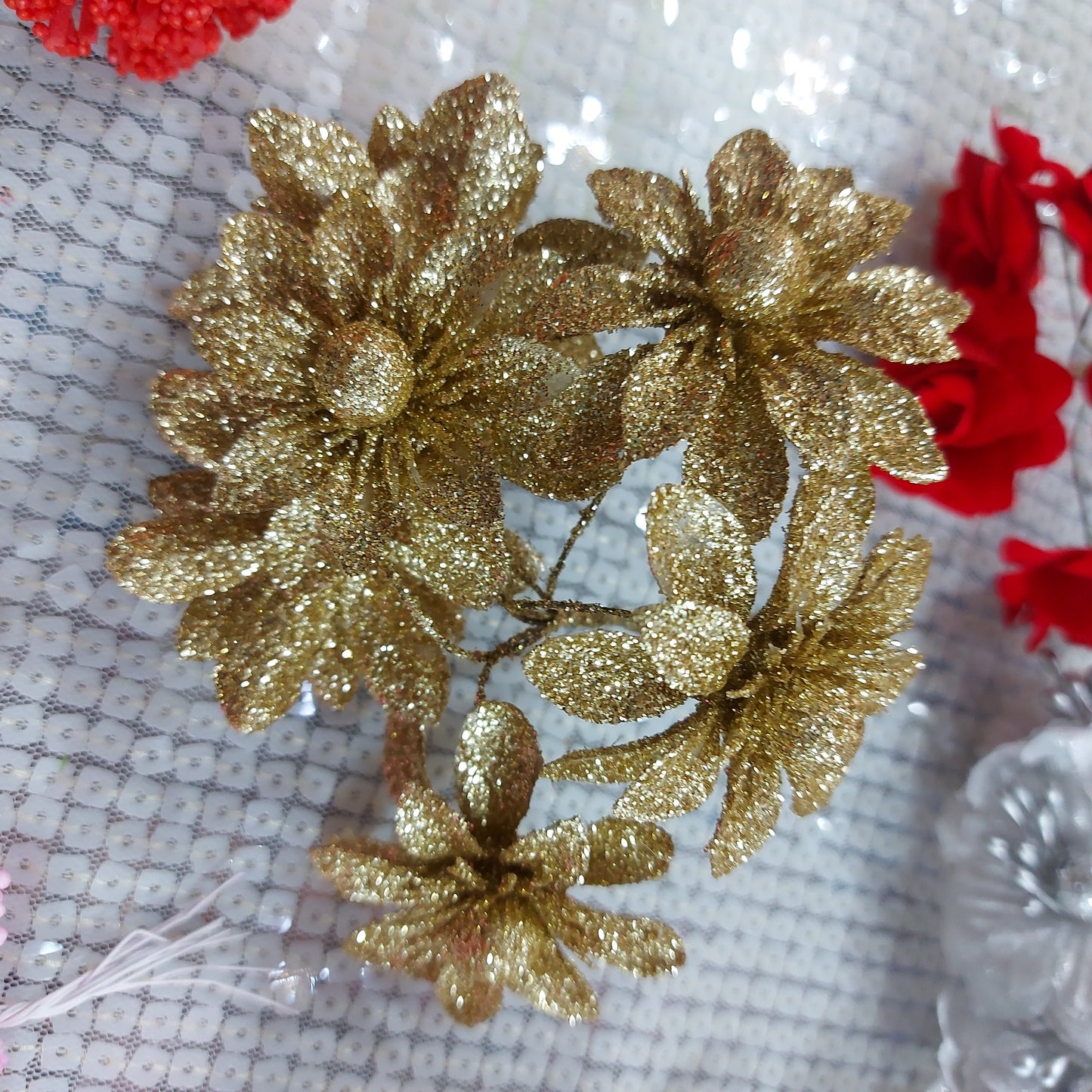 Gold Glitter Flower