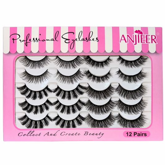 Anjeer 12 Pairs Mink Lashes