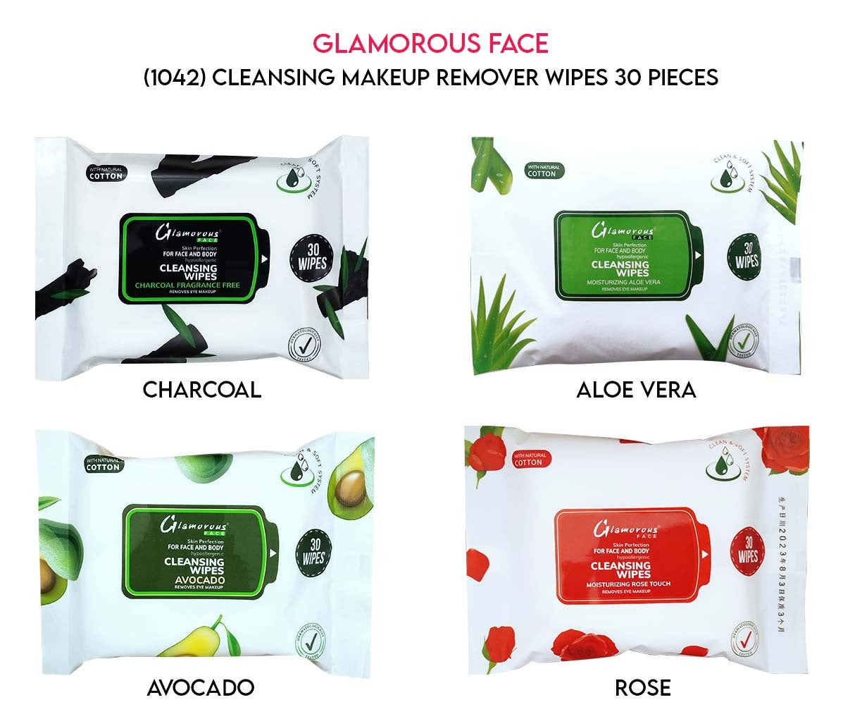 Glamorous Face Cleansing Makeup Remover Wipes 30 Pieces