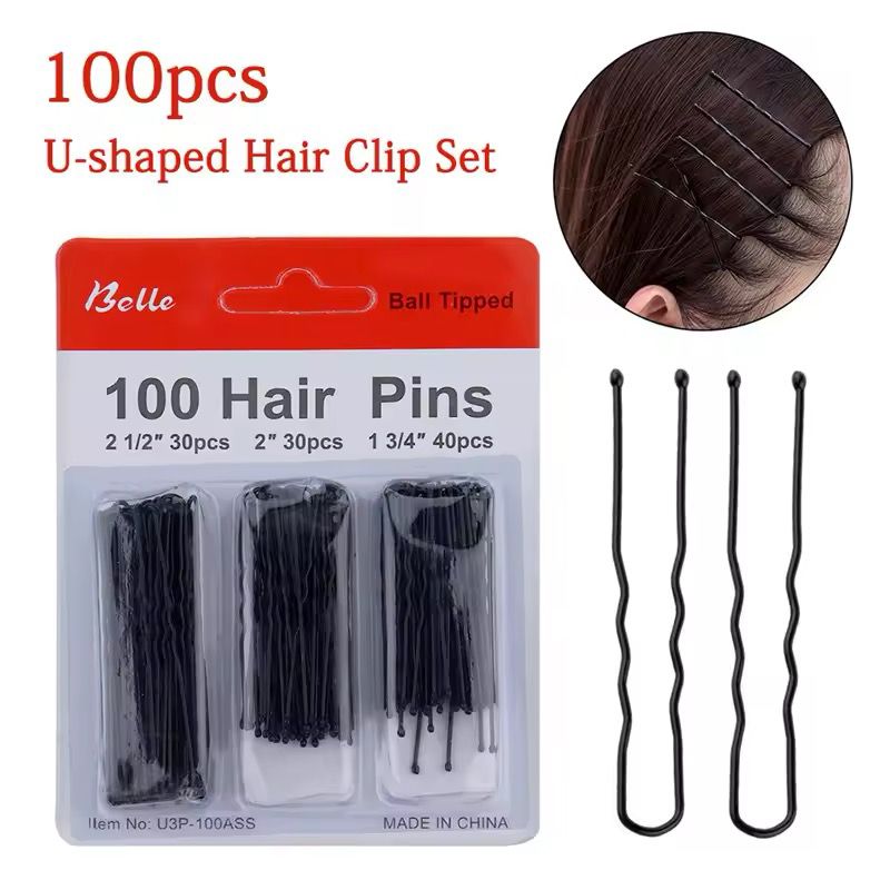 100 pcs U shaped Hair Clip Set