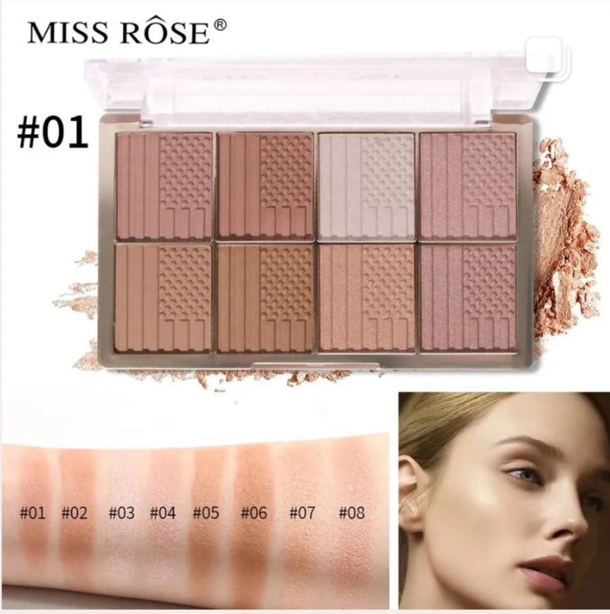 Miss Rose 8 Colours Oil Control Contour Pallate