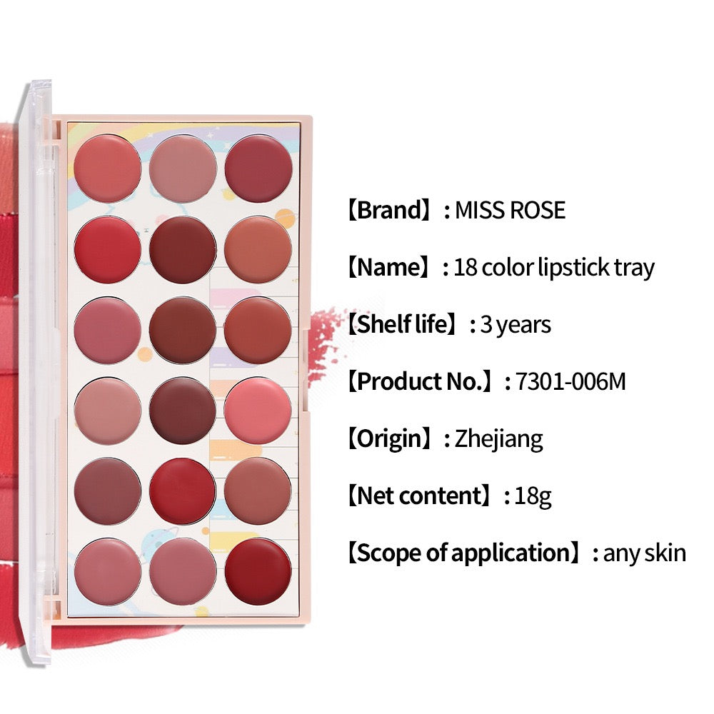 Miss Rose 18 colorLipstick Palette